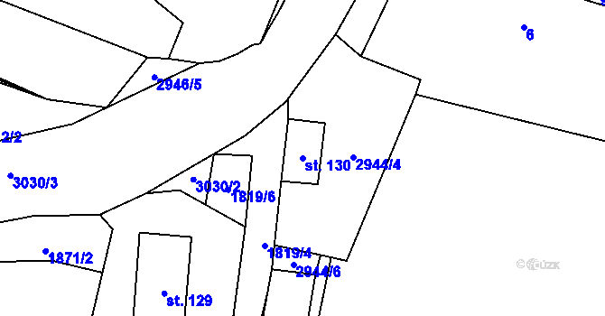 Parcela st. 130 v KÚ Žebráky, Katastrální mapa
