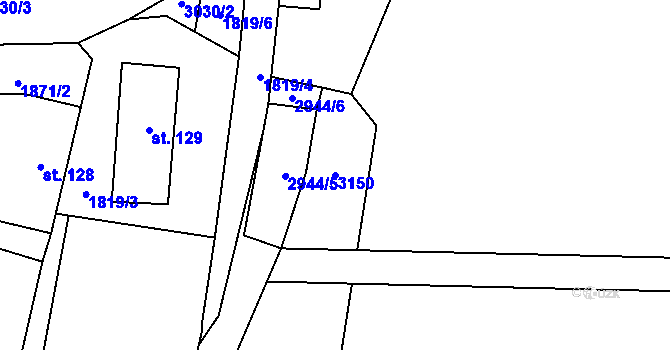 Parcela st. 3150 v KÚ Žebráky, Katastrální mapa