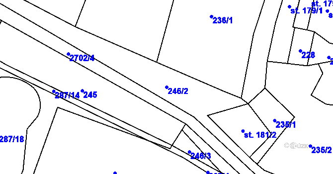 Parcela st. 246/2 v KÚ Hoštka, Katastrální mapa
