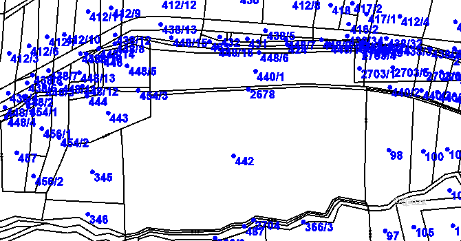 Parcela st. 440 v KÚ Hoštka, Katastrální mapa