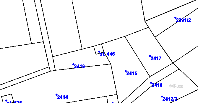 Parcela st. 446 v KÚ Hoštka, Katastrální mapa