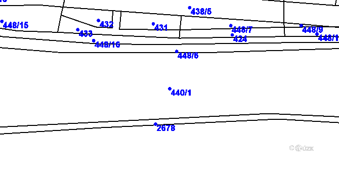 Parcela st. 440/1 v KÚ Hoštka, Katastrální mapa