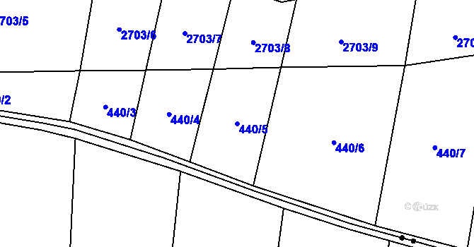 Parcela st. 440/5 v KÚ Hoštka, Katastrální mapa