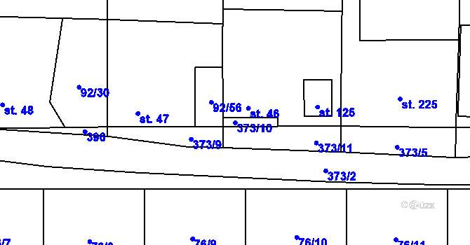 Parcela st. 373/10 v KÚ Kochovice, Katastrální mapa