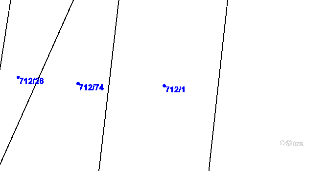 Parcela st. 712/1 v KÚ Malešov u Hoštky, Katastrální mapa