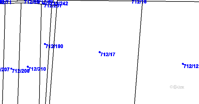 Parcela st. 712/17 v KÚ Malešov u Hoštky, Katastrální mapa