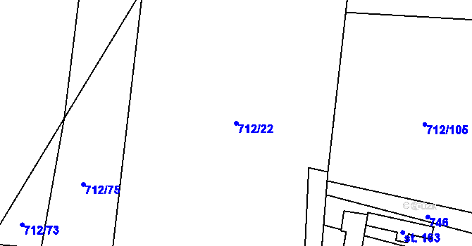 Parcela st. 712/22 v KÚ Malešov u Hoštky, Katastrální mapa