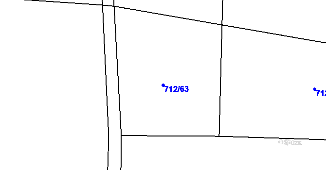Parcela st. 712/63 v KÚ Malešov u Hoštky, Katastrální mapa