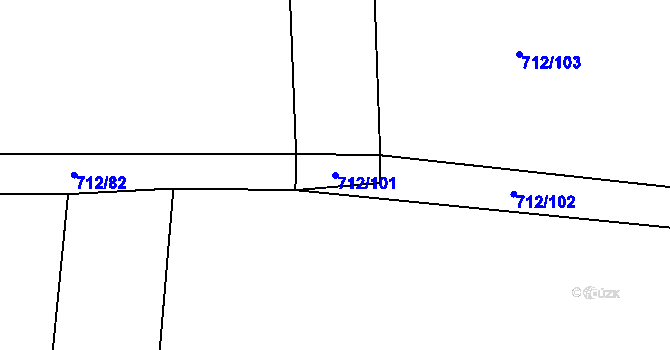 Parcela st. 712/101 v KÚ Malešov u Hoštky, Katastrální mapa
