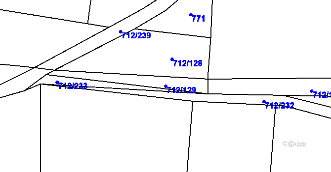 Parcela st. 712/129 v KÚ Malešov u Hoštky, Katastrální mapa