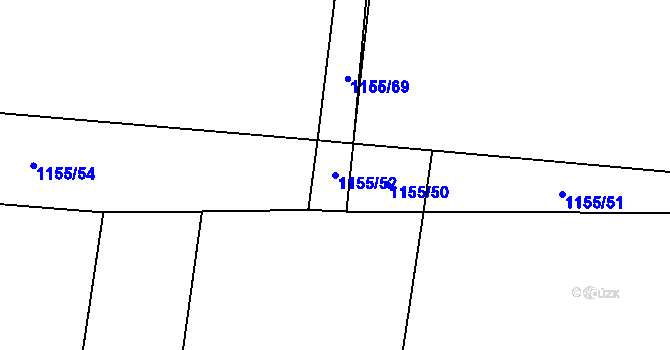 Parcela st. 1155/52 v KÚ Malešov u Hoštky, Katastrální mapa