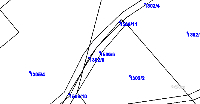 Parcela st. 1506/6 v KÚ Houserovka, Katastrální mapa
