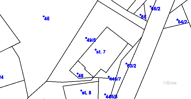 Parcela st. 7 v KÚ Janovice u Houserovky, Katastrální mapa