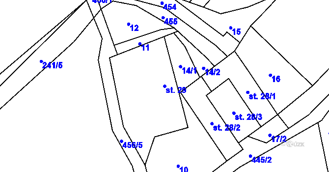Parcela st. 29 v KÚ Janovice u Houserovky, Katastrální mapa