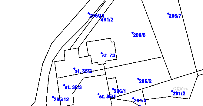 Parcela st. 73 v KÚ Janovice u Houserovky, Katastrální mapa