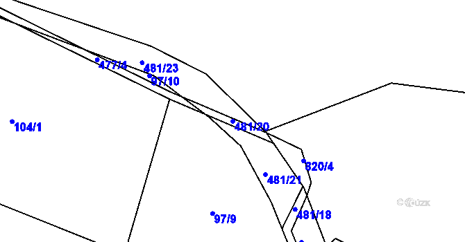 Parcela st. 481/20 v KÚ Janovice u Houserovky, Katastrální mapa
