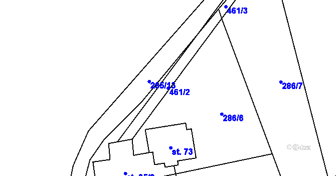 Parcela st. 461/2 v KÚ Janovice u Houserovky, Katastrální mapa