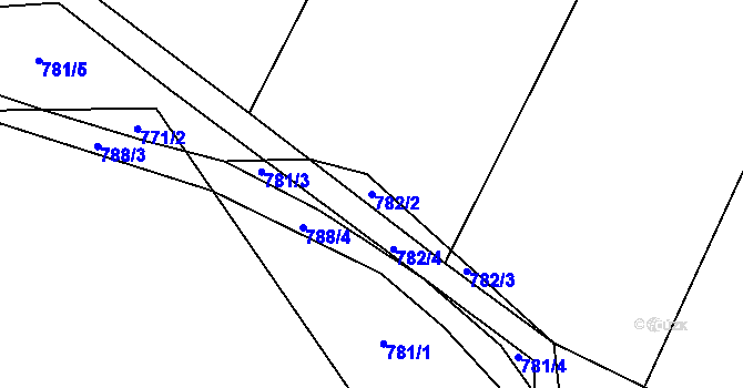 Parcela st. 782/2 v KÚ Ostrovec u Houserovky, Katastrální mapa