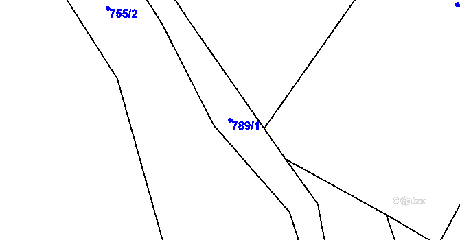 Parcela st. 789/1 v KÚ Ostrovec u Houserovky, Katastrální mapa