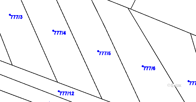 Parcela st. 777/5 v KÚ Ostrovec u Houserovky, Katastrální mapa