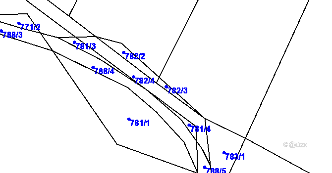 Parcela st. 782/3 v KÚ Ostrovec u Houserovky, Katastrální mapa