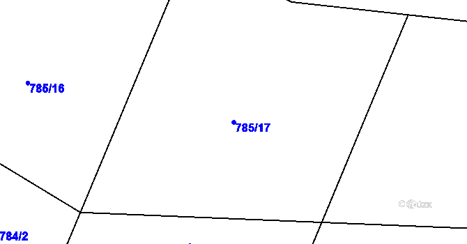 Parcela st. 785/17 v KÚ Ostrovec u Houserovky, Katastrální mapa