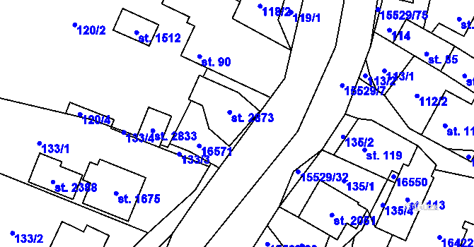 Parcela st. 91 v KÚ Hovězí, Katastrální mapa