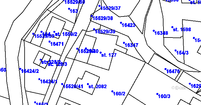 Parcela st. 127 v KÚ Hovězí, Katastrální mapa