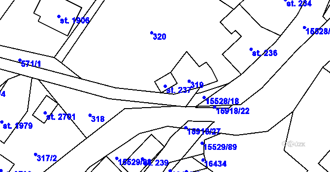 Parcela st. 237 v KÚ Hovězí, Katastrální mapa