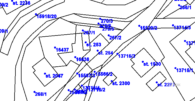 Parcela st. 254 v KÚ Hovězí, Katastrální mapa