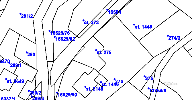 Parcela st. 275 v KÚ Hovězí, Katastrální mapa