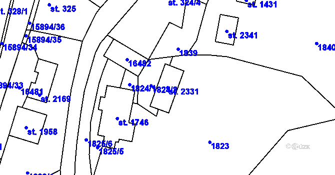 Parcela st. 2331 v KÚ Hovězí, Katastrální mapa