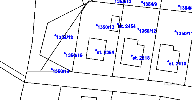 Parcela st. 2364 v KÚ Hovězí, Katastrální mapa