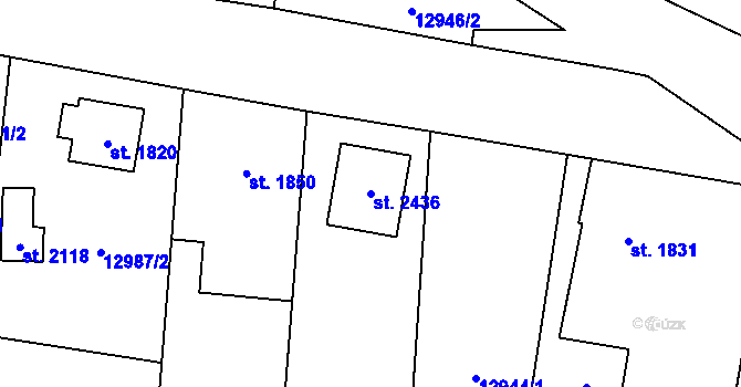 Parcela st. 2436 v KÚ Hovězí, Katastrální mapa