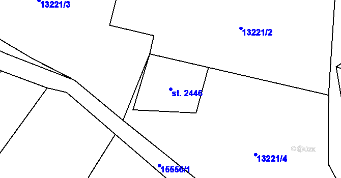 Parcela st. 2446 v KÚ Hovězí, Katastrální mapa