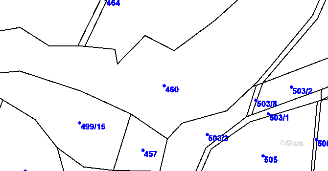 Parcela st. 460 v KÚ Hovězí, Katastrální mapa