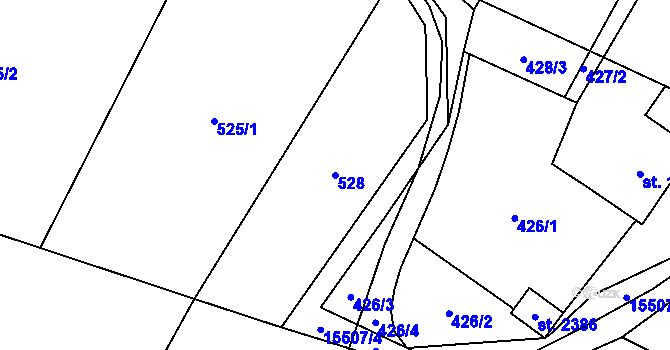 Parcela st. 528 v KÚ Hovězí, Katastrální mapa
