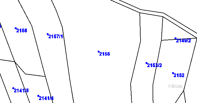 Parcela st. 2156 v KÚ Hovězí, Katastrální mapa