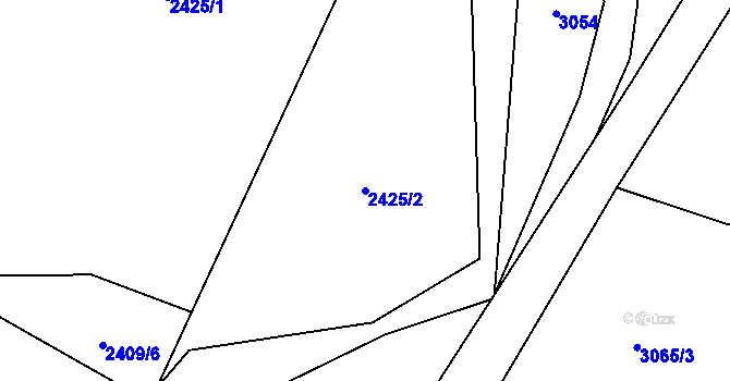 Parcela st. 2425/2 v KÚ Hovězí, Katastrální mapa