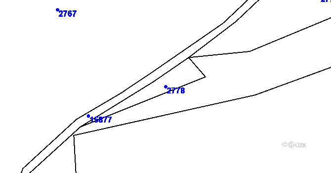 Parcela st. 2778 v KÚ Hovězí, Katastrální mapa