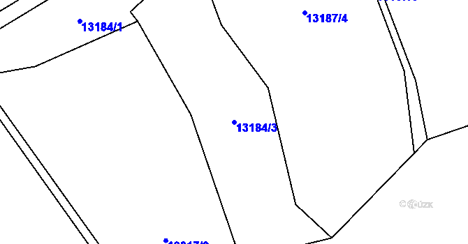 Parcela st. 13184/3 v KÚ Hovězí, Katastrální mapa