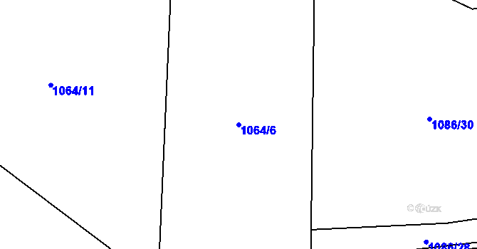 Parcela st. 1064/6 v KÚ Hovězí, Katastrální mapa