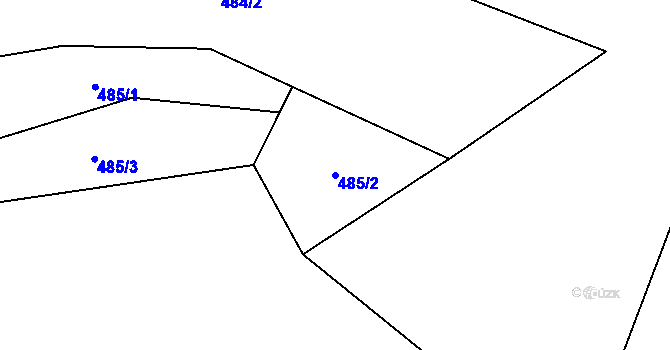 Parcela st. 485/2 v KÚ Hovězí, Katastrální mapa