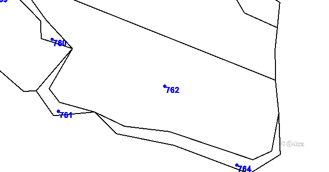 Parcela st. 762 v KÚ Hovězí, Katastrální mapa