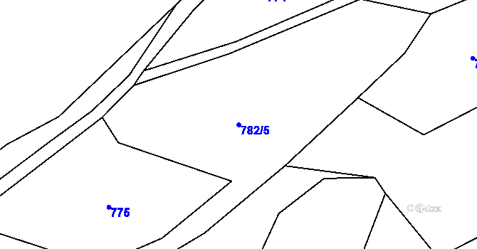 Parcela st. 782/5 v KÚ Hovězí, Katastrální mapa