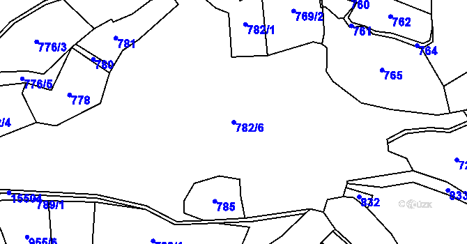 Parcela st. 782/6 v KÚ Hovězí, Katastrální mapa