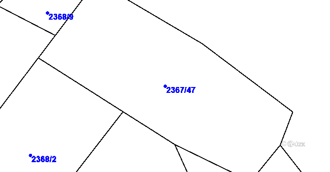 Parcela st. 2367/47 v KÚ Hovězí, Katastrální mapa