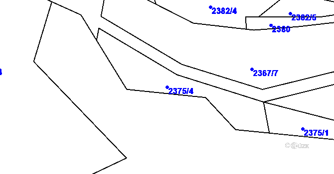 Parcela st. 2375/4 v KÚ Hovězí, Katastrální mapa