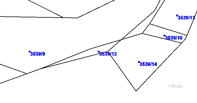 Parcela st. 3539/12 v KÚ Hovězí, Katastrální mapa