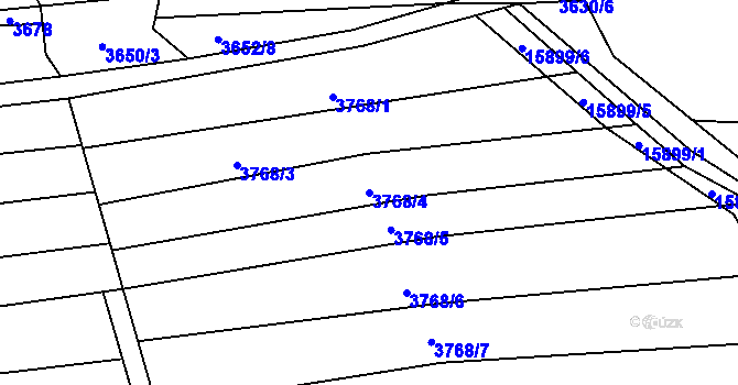 Parcela st. 3768/4 v KÚ Hovězí, Katastrální mapa